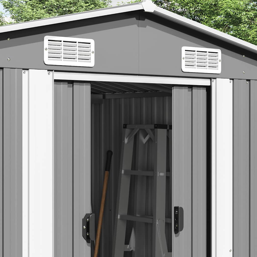 Abrigo de jardim 257x990x181 cm aço galvanizado cinzento