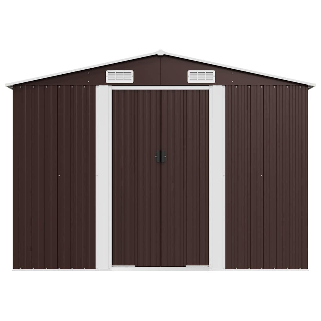 Abrigo de jardim 257x990x181 cm aço galvanizado castanho