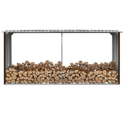 Abrigo jardim p/ arrumação de troncos aço 330x92x153cm castanho