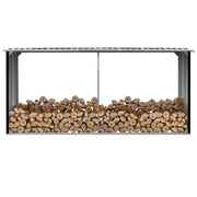Abrigo jardim p/ arrumação troncos aço 330x92x153cm antracite