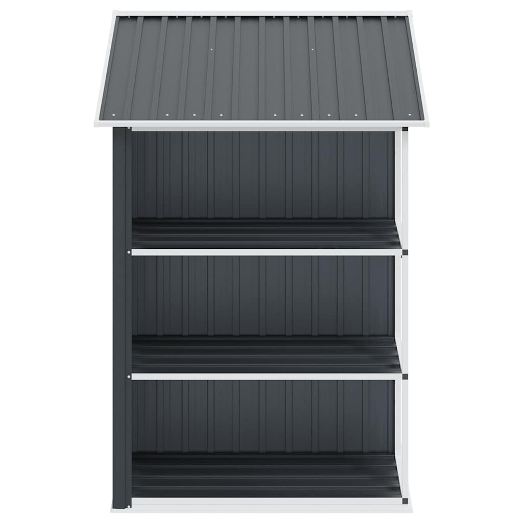 Abrigo de jardim c/ prateleiras 205x130x183 cm ferro antracite