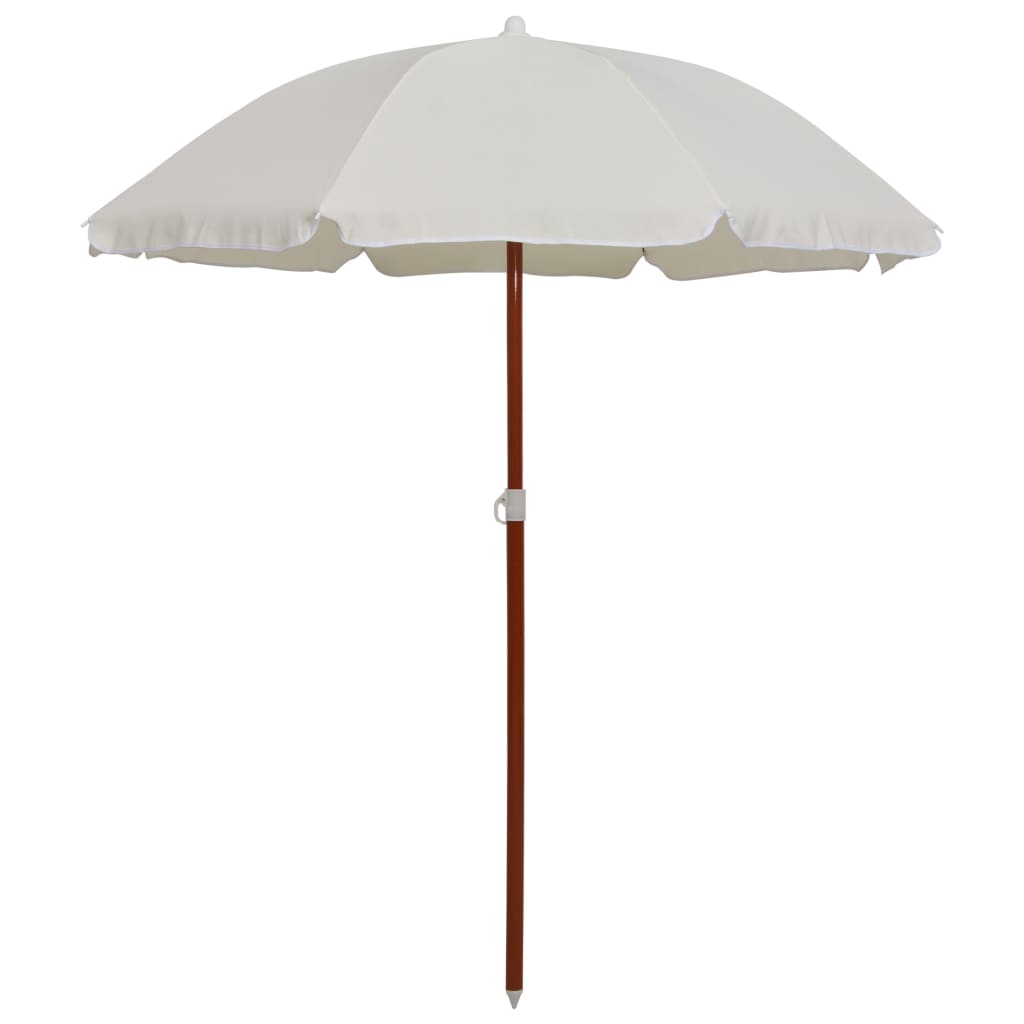 Guarda-sol de jardim com poste de aço 180 cm cor areia