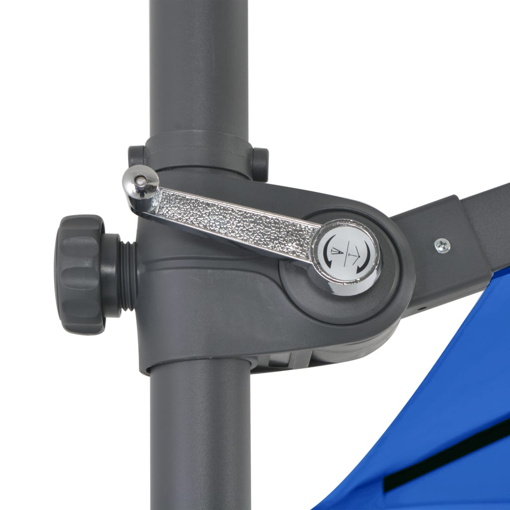 Guarda-sol cantilever com poste de aço 250x250 cm azul ciano