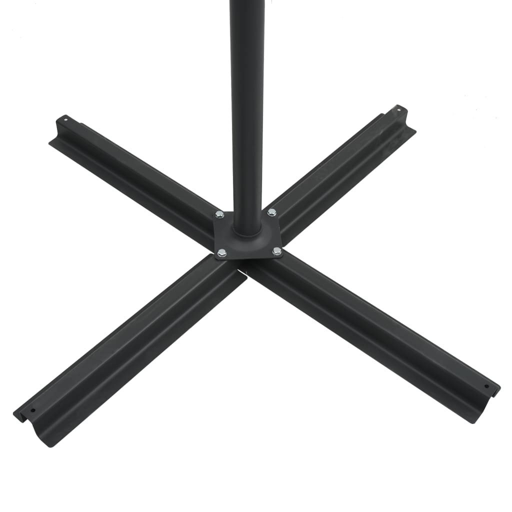 Guarda-sol cantilever c/ luzes LED e poste aço 250x250 cm verde