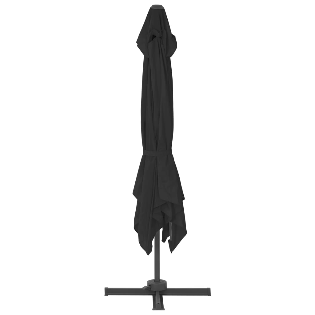 Guarda-sol de jardim cantilever c/ poste alumínio 3x3 m preto