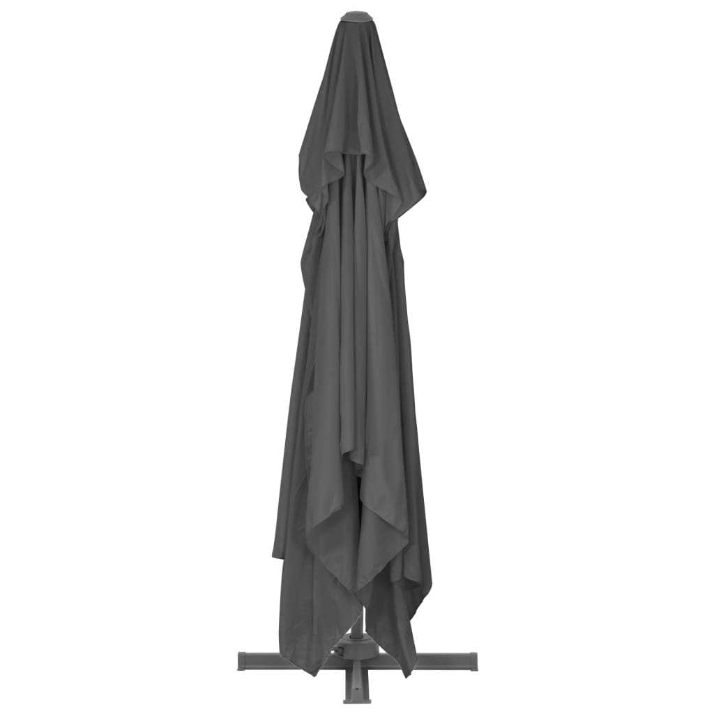 Guarda-sol de jardim cantilever com mastro de alumínio 4x3 m preto