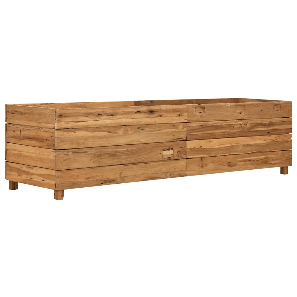 Vaso/floreira 150x40x38 cm madeira de teca reciclada e aço