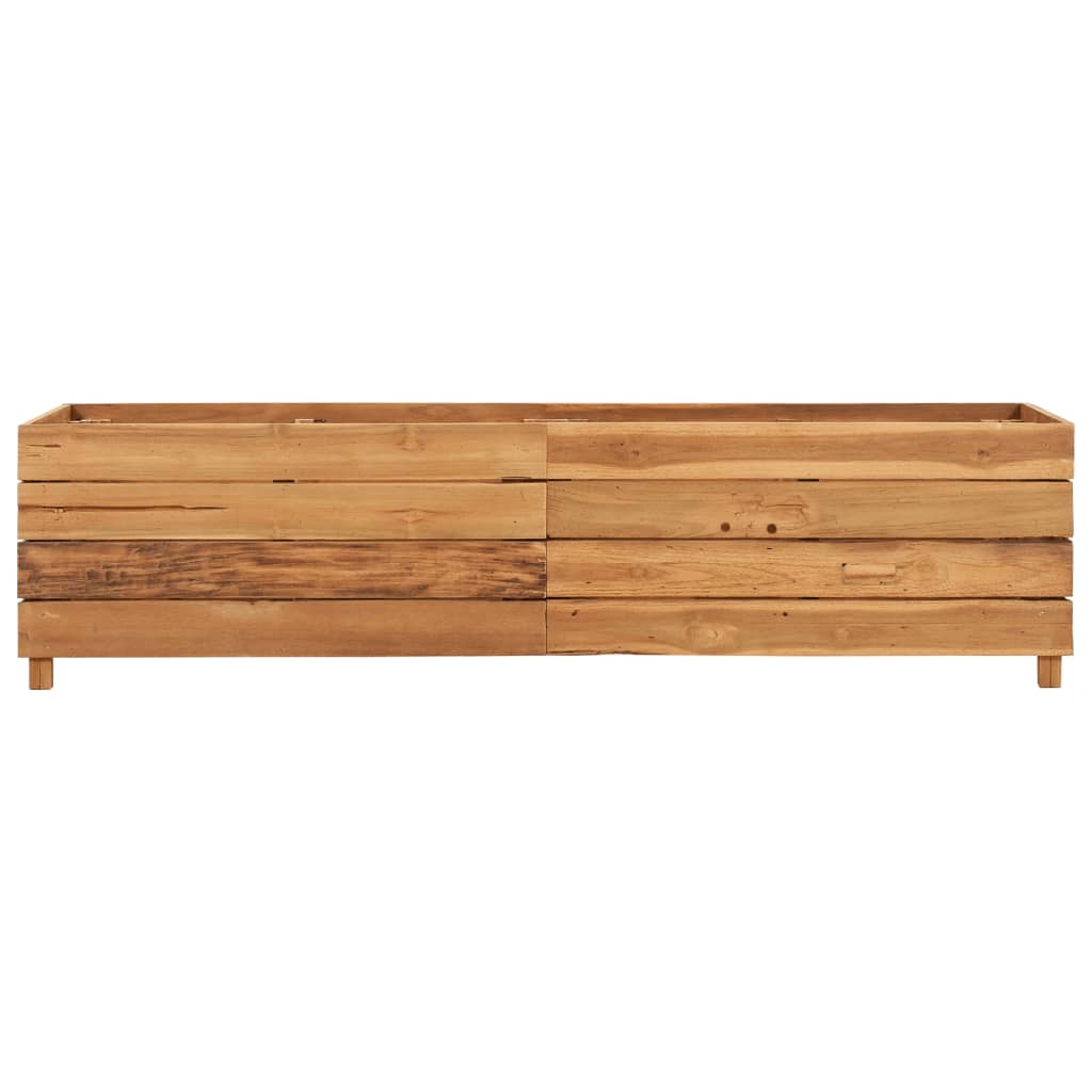 Vaso/floreira 150x40x38 cm madeira de teca reciclada e aço