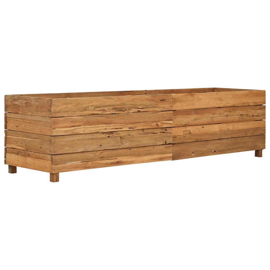 Vaso/floreira 150x40x38 cm madeira de teca reciclada e aço