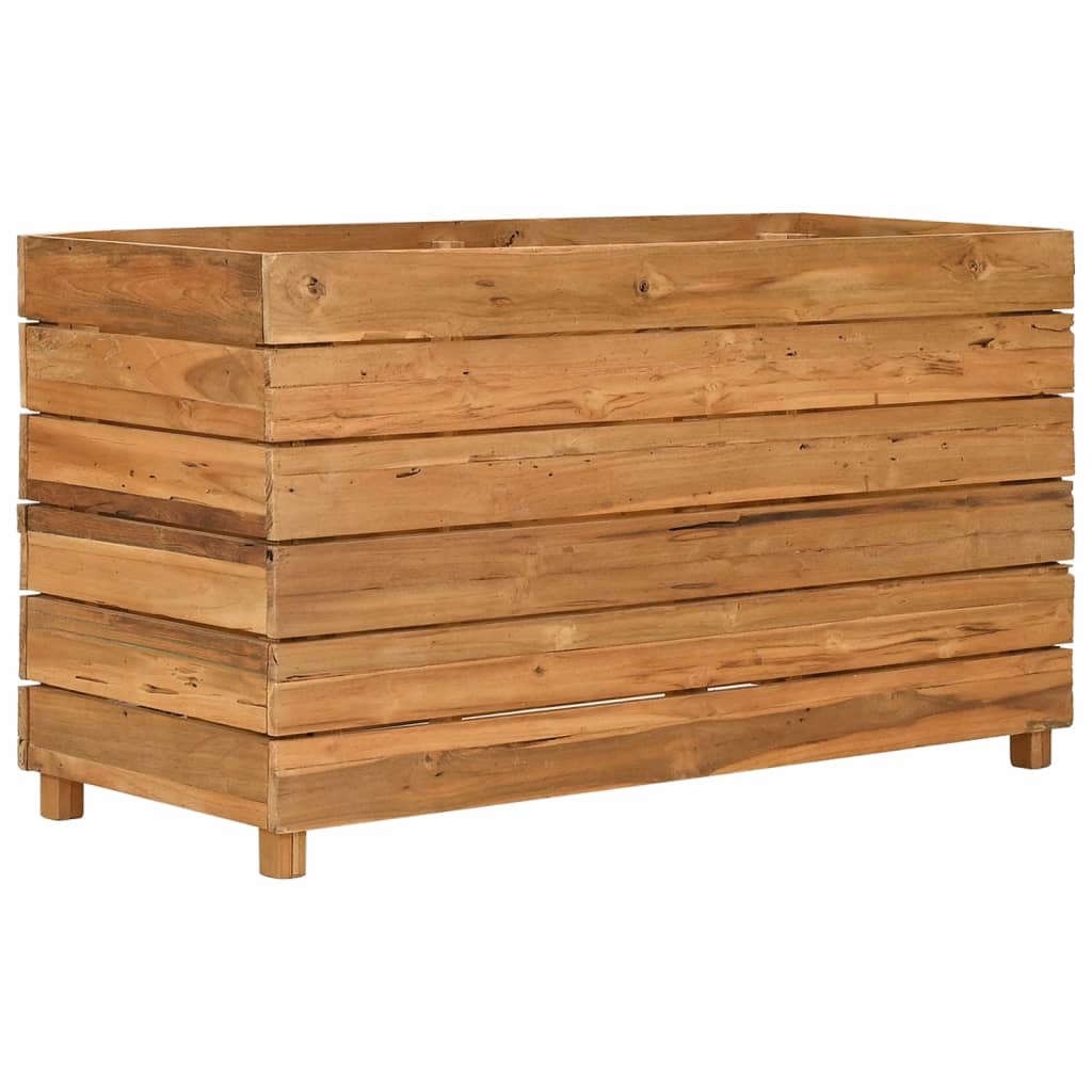 Vaso/floreira 100x40x55 cm madeira de teca reciclada e aço