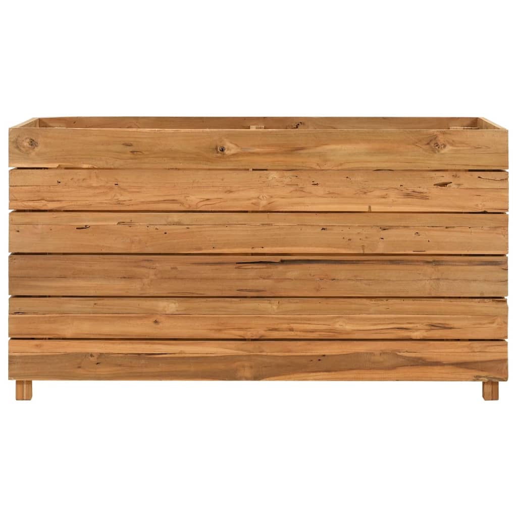 Vaso/floreira 100x40x55 cm madeira de teca reciclada e aço