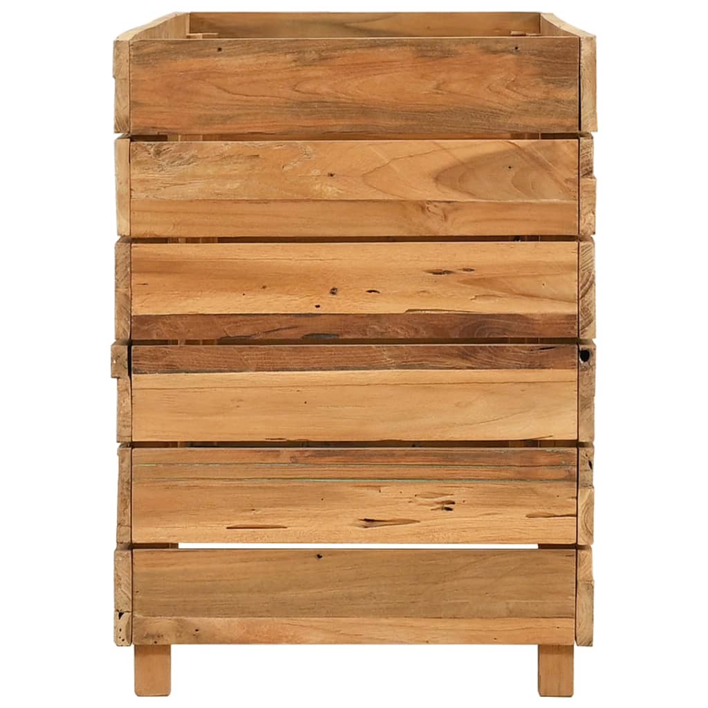 Vaso/floreira 100x40x55 cm madeira de teca reciclada e aço