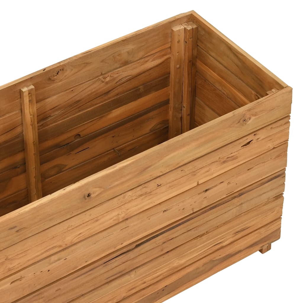 Vaso/floreira 100x40x55 cm madeira de teca reciclada e aço