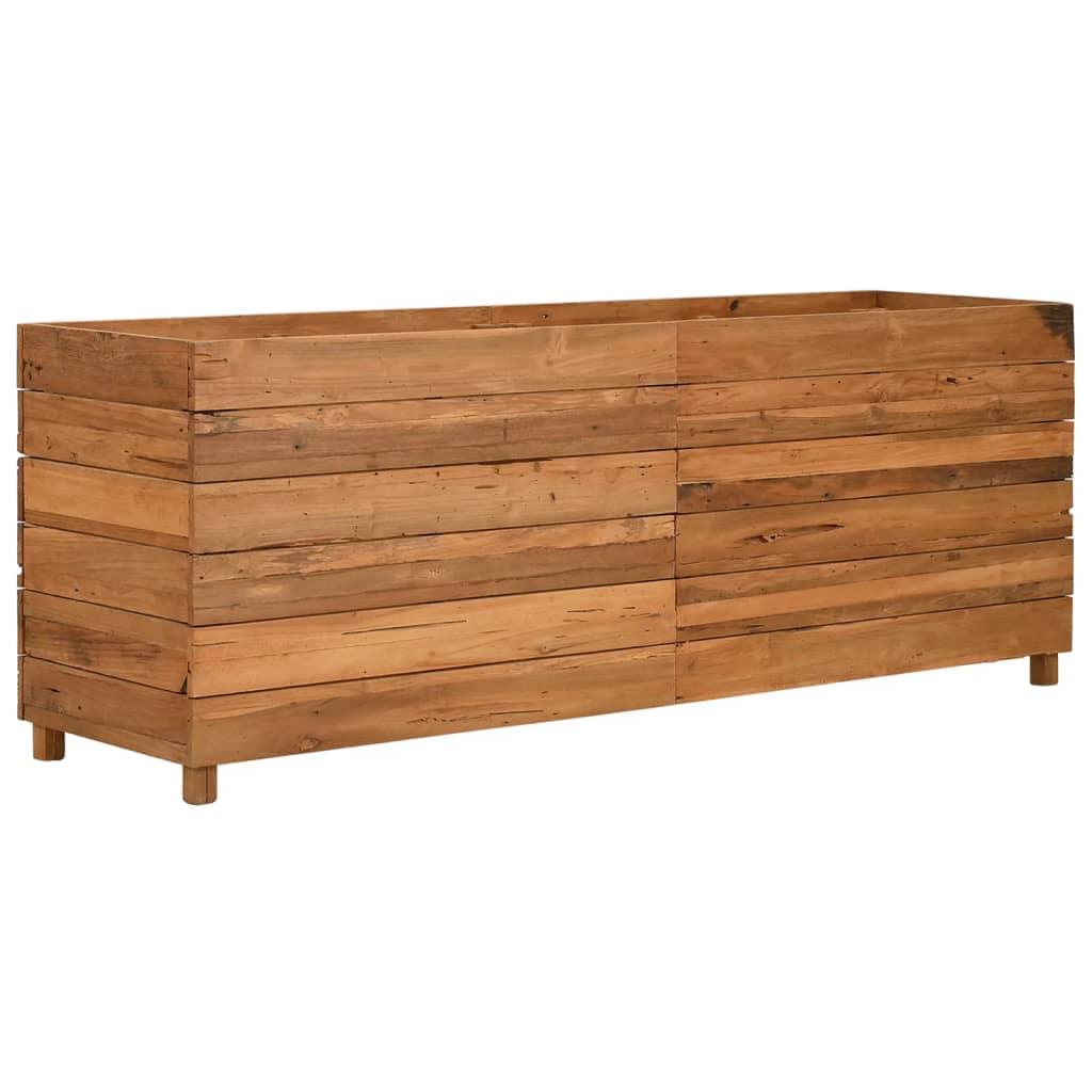 Vaso/floreira 150x40x55 cm madeira de teca reciclada e aço