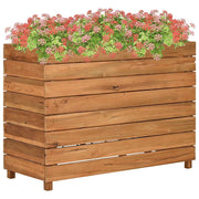 Vaso/floreira 100x40x72 cm madeira de teca reciclada e aço
