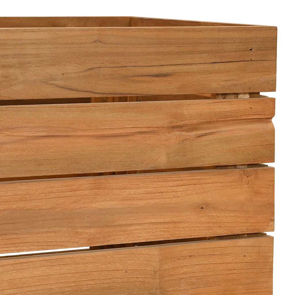 Vaso/floreira 100x40x72 cm madeira de teca reciclada e aço