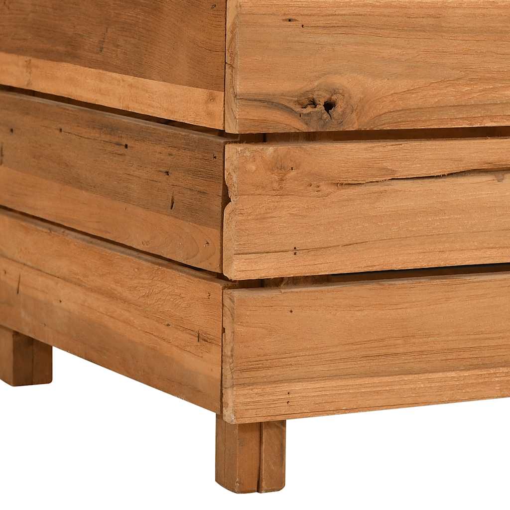 Vaso/floreira 100x40x72 cm madeira de teca reciclada e aço