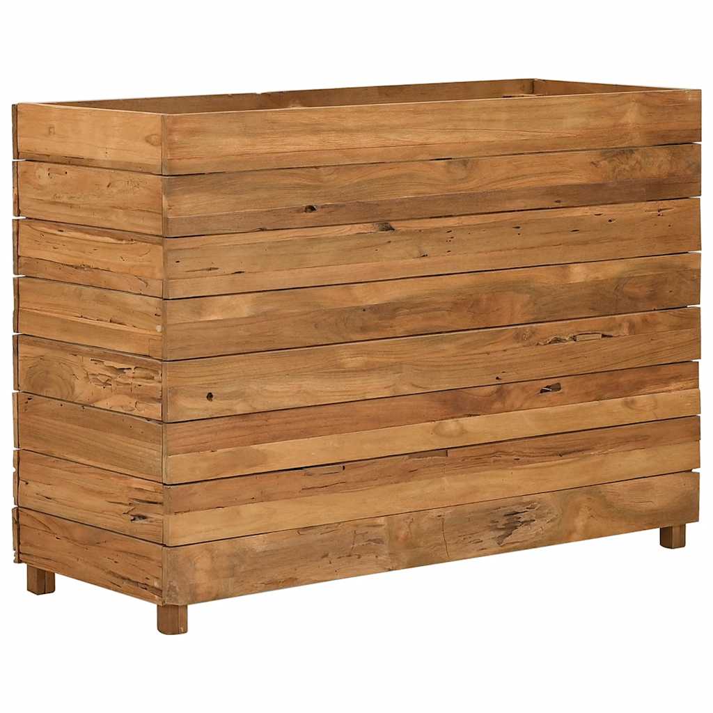 Vaso/floreira 100x40x72 cm madeira de teca reciclada e aço