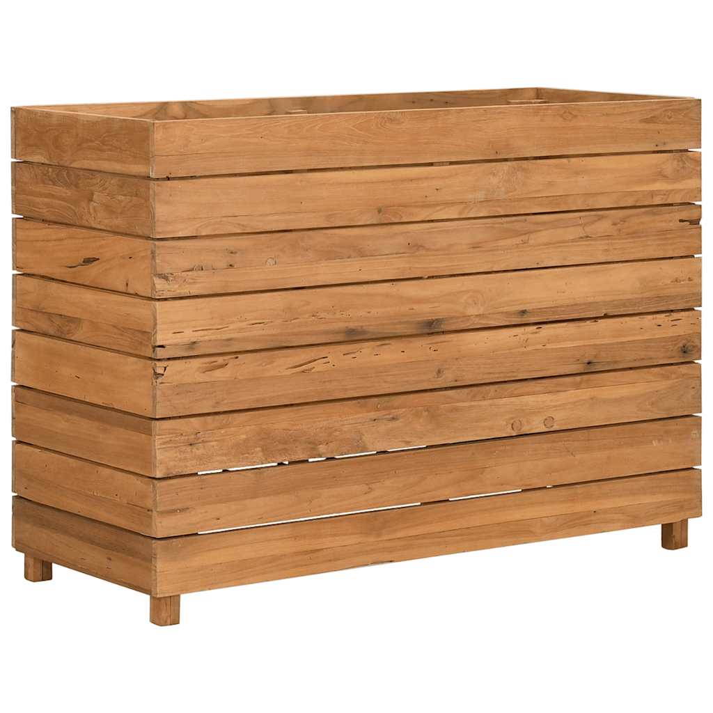 Vaso/floreira 100x40x72 cm madeira de teca reciclada e aço