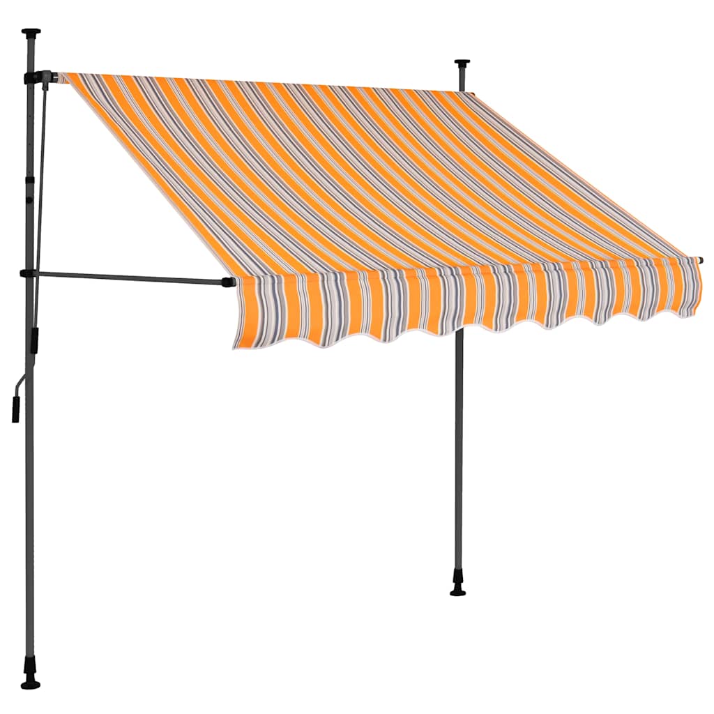 Toldo retrátil manual com LED 150 cm amarelo e azul