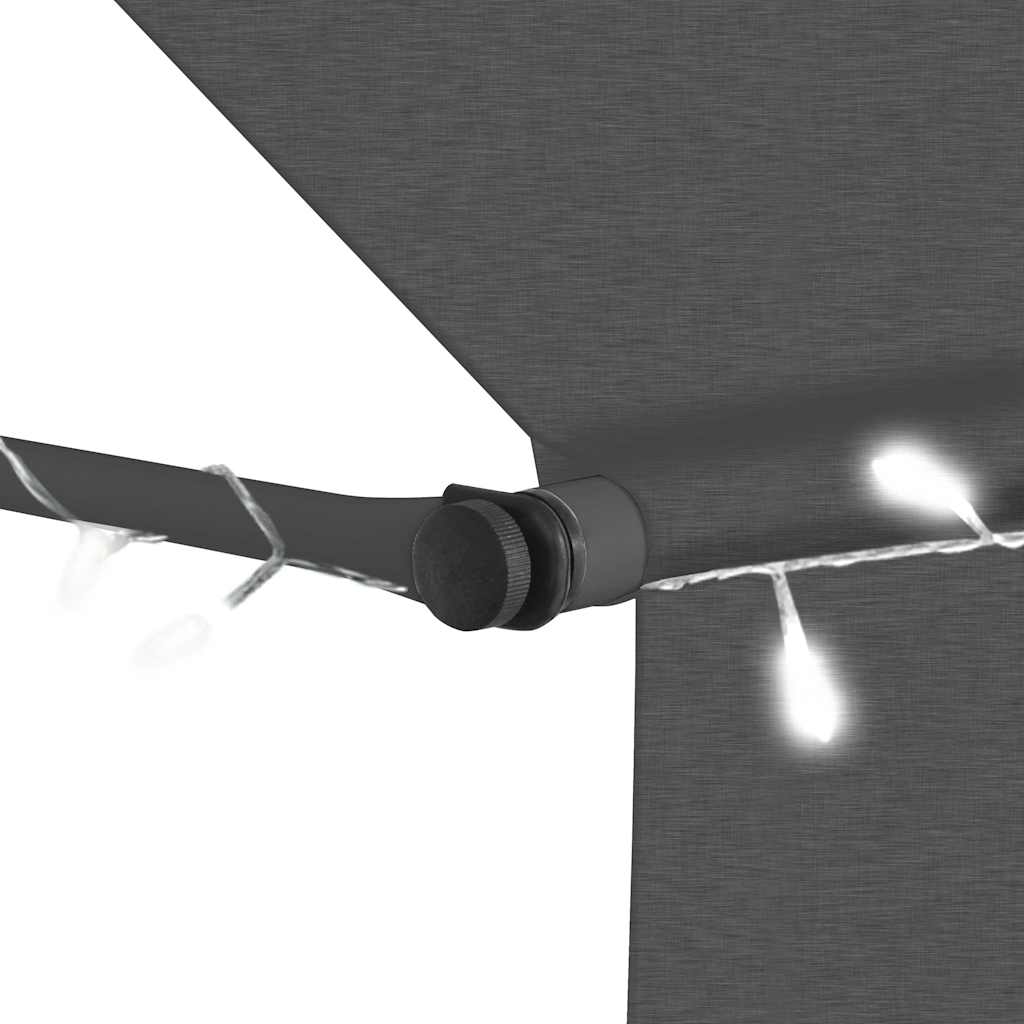 Toldo retrátil manual com LED 150 cm antracite