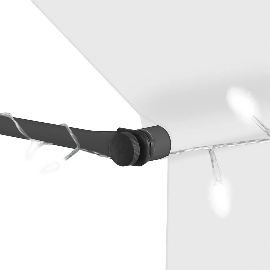 Toldo retrátil manual com LED 400 cm creme