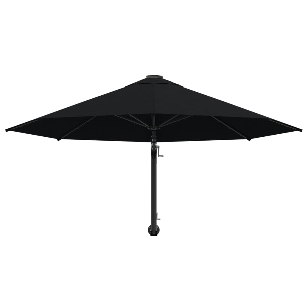 Guarda-sol de montar na parede com mastro metálico 300 cm preto