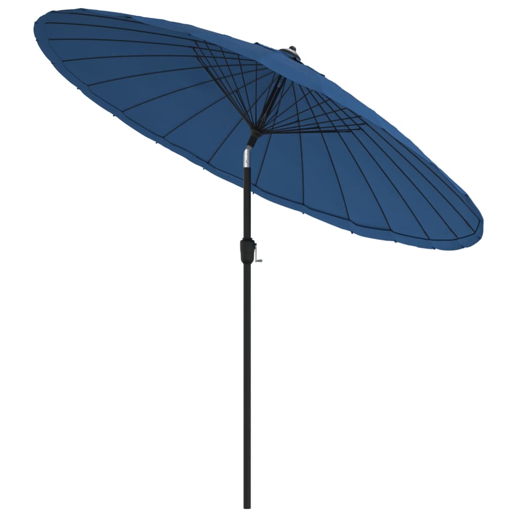 Guarda-sol de exterior c/ mastro alumínio 270 cm azul-ciano