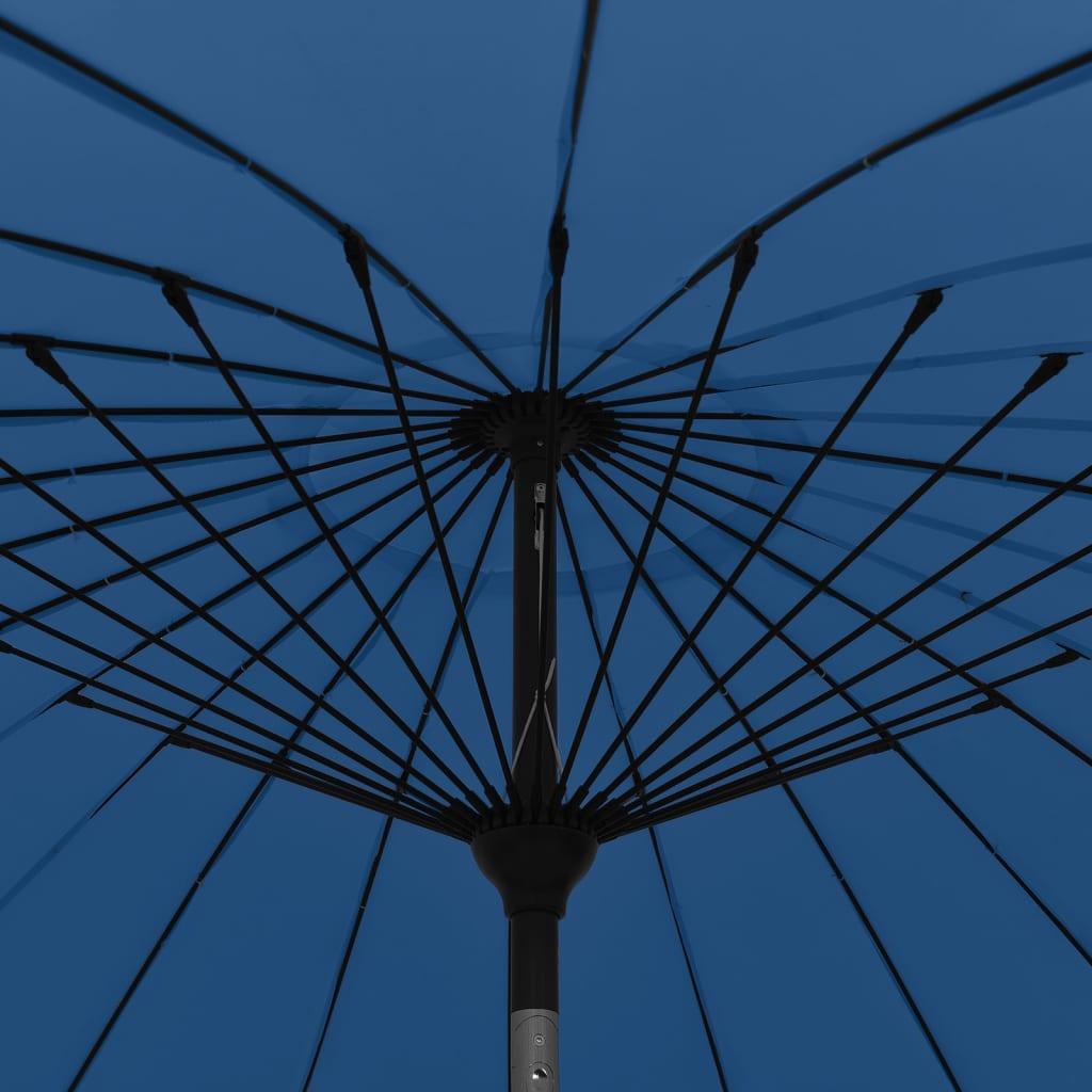 Guarda-sol de exterior c/ mastro alumínio 270 cm azul-ciano