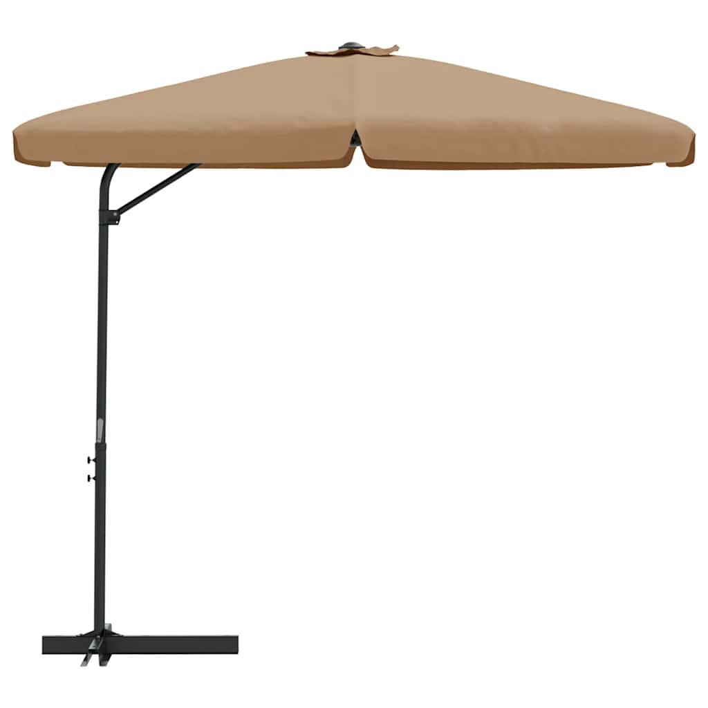 Guarda-sol de jardim c/ poste de aço 300cm cinzento-acastanhado