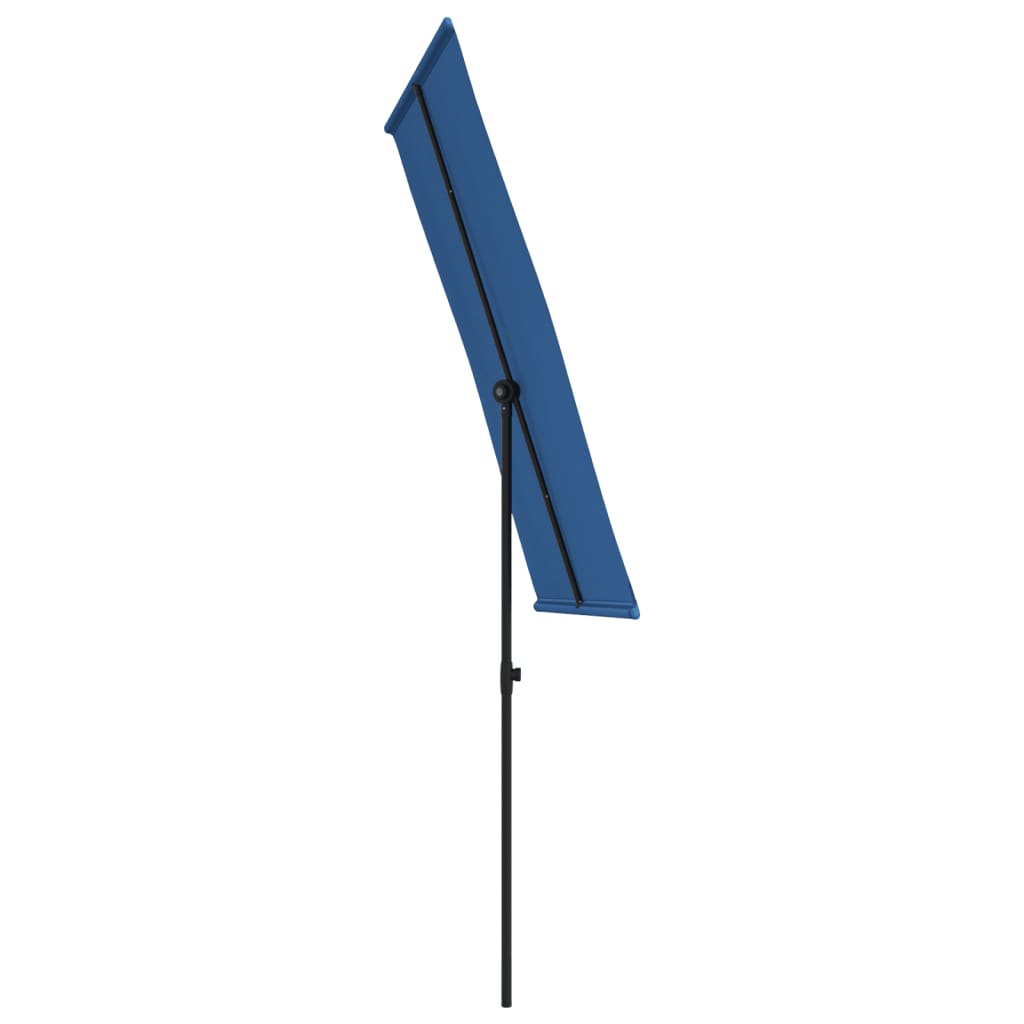 Guarda-sol de jardim com poste alumínio 180x110 cm azul-ciano
