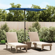 Guarda-sol de jardim com poste alumínio 180x110 cm azul-ciano