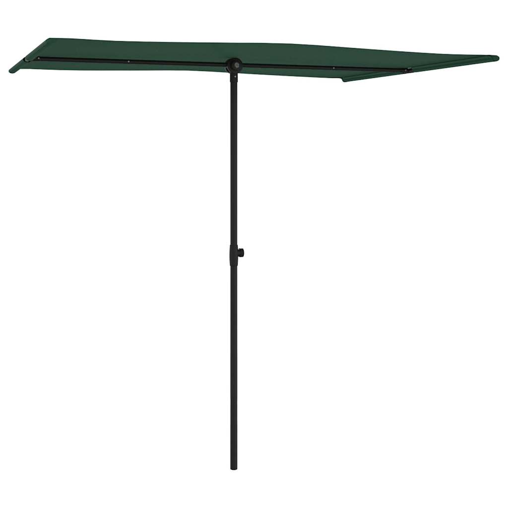 Guarda-sol de jardim com poste de alumínio 2x1,5 m verde