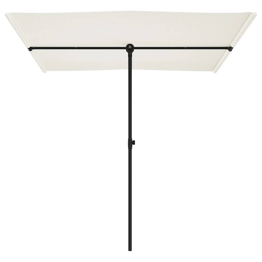 Guarda-sol de jardim c/ poste de alumínio 2x1,5 m branco areia