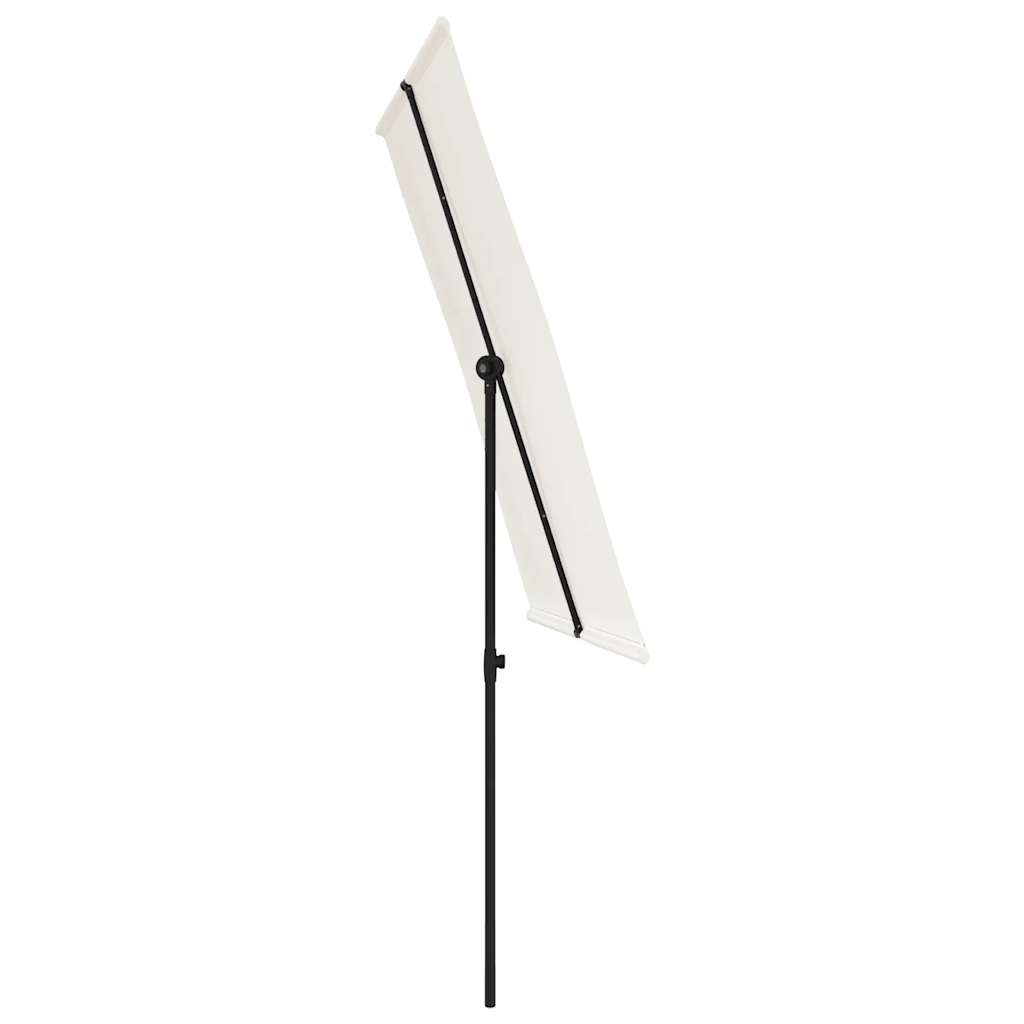Guarda-sol de jardim c/ poste de alumínio 2x1,5 m branco areia