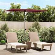 Guarda-sol de jardim com poste de alumínio 2x1,5 m bordô