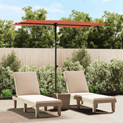 Guarda-sol de jardim com poste de alumínio 2x1,5 m terracota