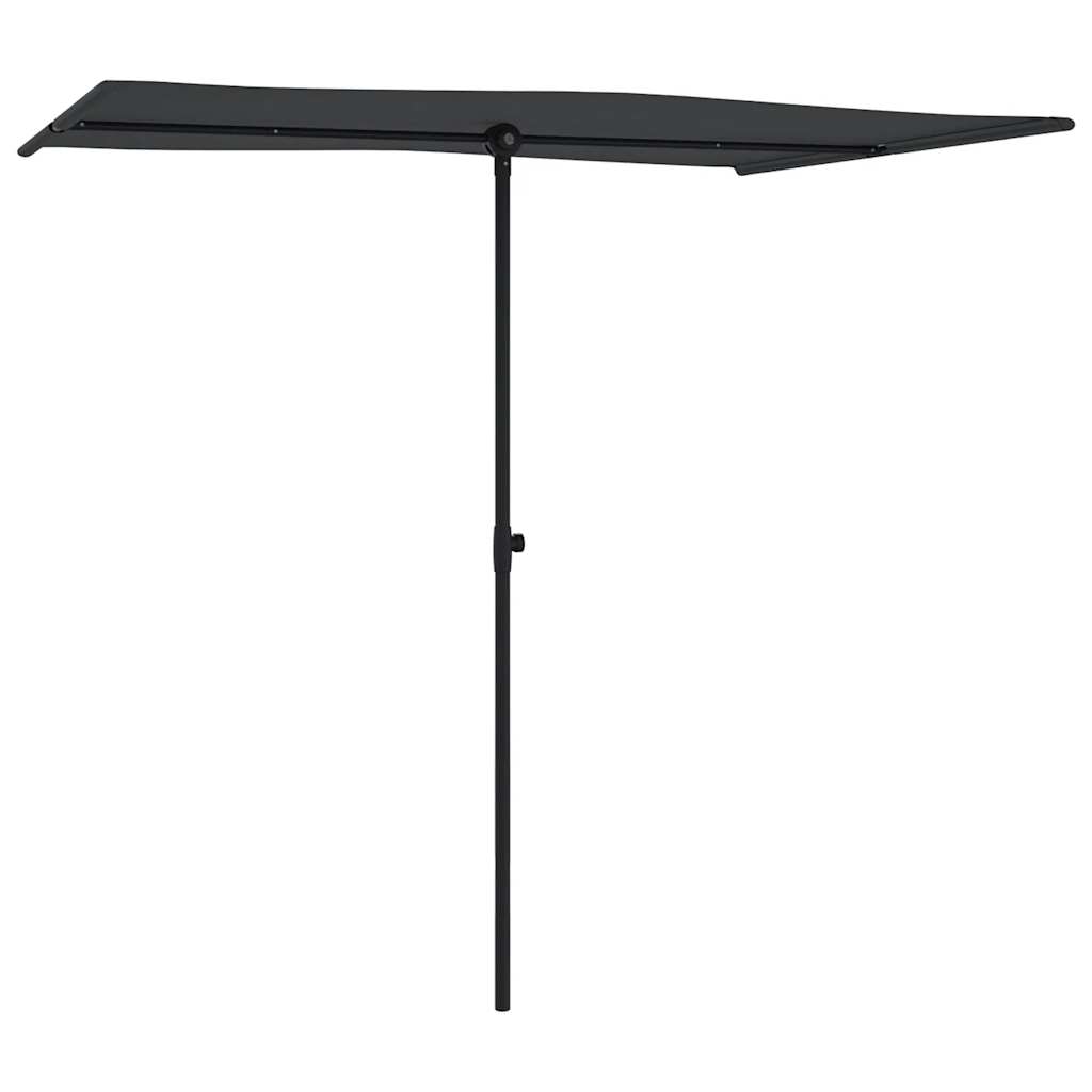 Guarda-sol de jardim com poste de alumínio 2x1,5 m preto