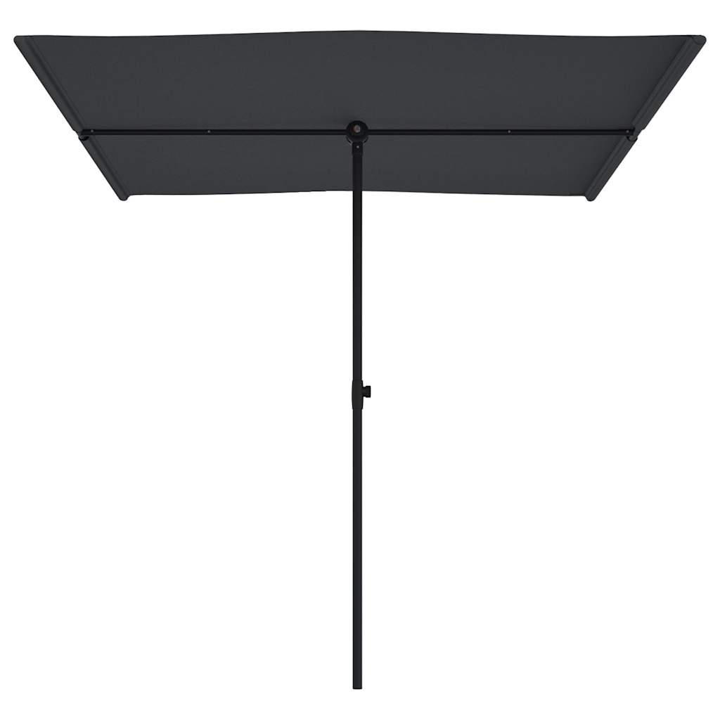 Guarda-sol de jardim com poste de alumínio 2x1,5 m preto