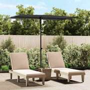 Guarda-sol de jardim com poste de alumínio 2x1,5 m preto