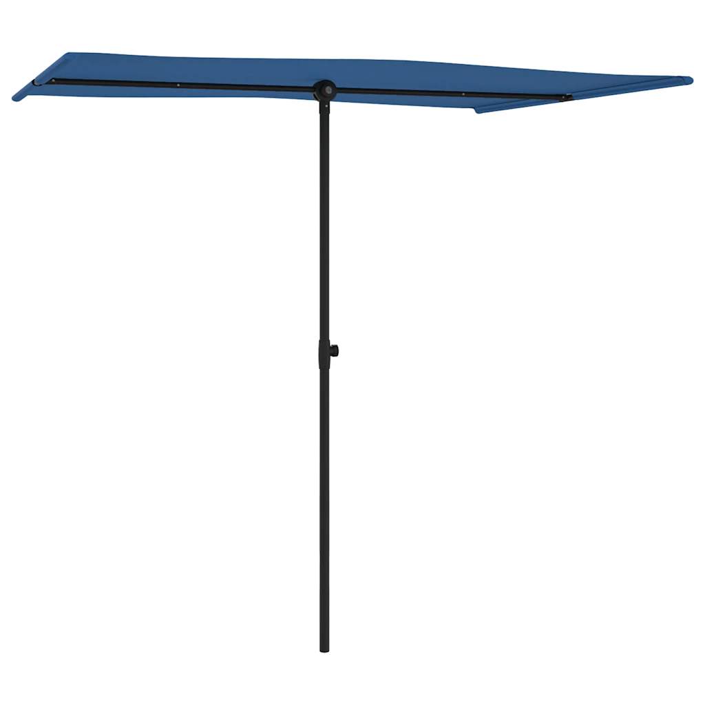 Guarda-sol de jardim c/ poste de alumínio 2x1,5 m azul-ciano