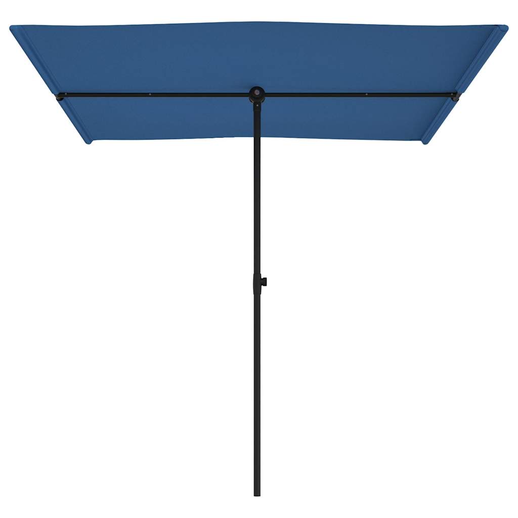 Guarda-sol de jardim c/ poste de alumínio 2x1,5 m azul-ciano