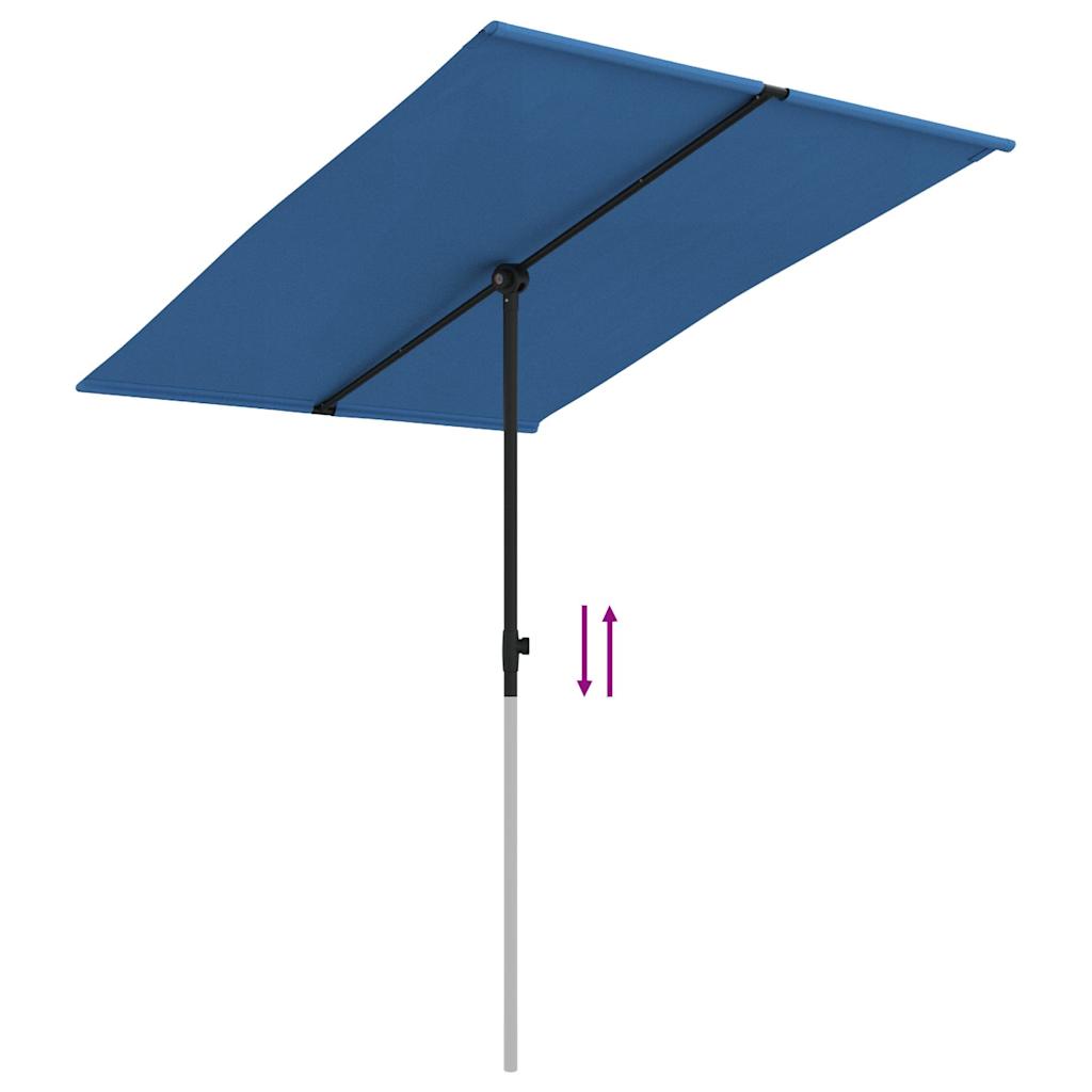 Guarda-sol de jardim c/ poste de alumínio 2x1,5 m azul-ciano