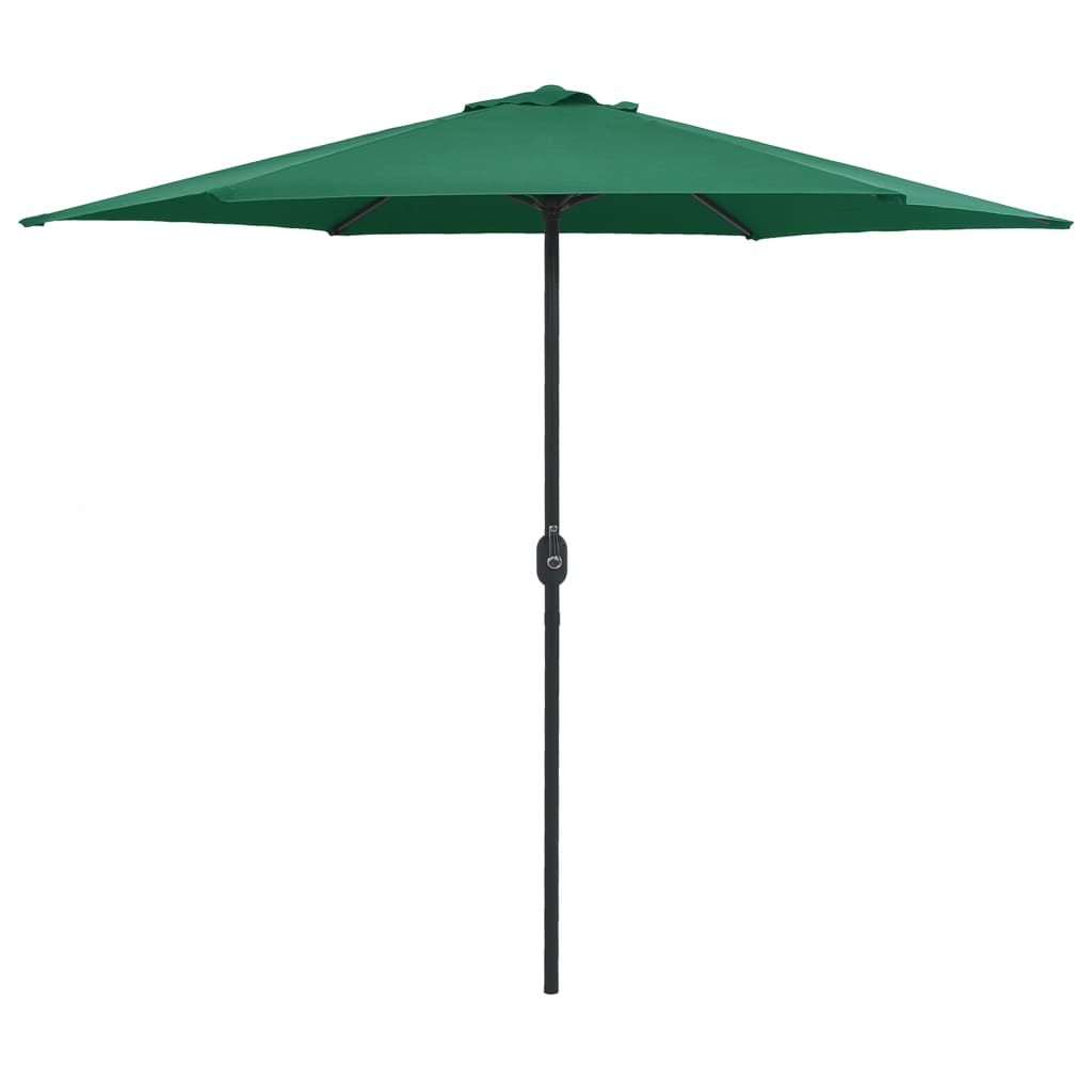 Guarda-sol de jardim com poste de alumínio 270x246 cm verde