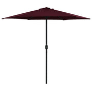 Guarda-sol de jardim com poste de alumínio 270x246 cm bordô