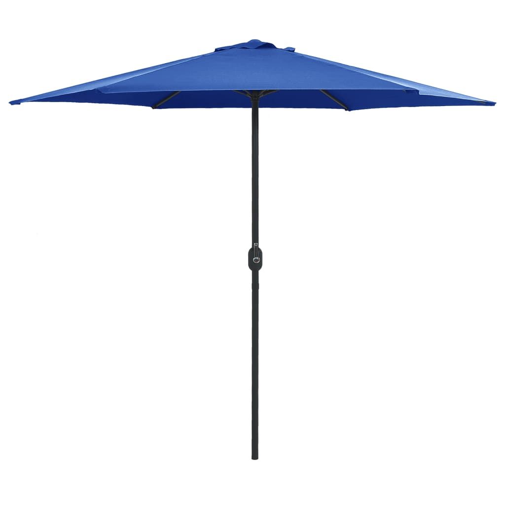 Guarda-sol de jardim com poste alumínio 270x246 cm azul-ciano