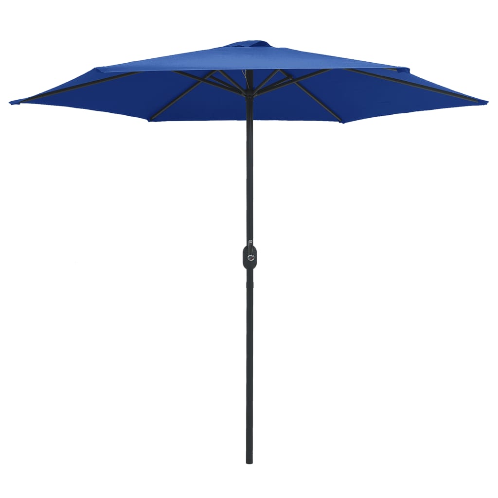 Guarda-sol de jardim com poste alumínio 270x246 cm azul-ciano