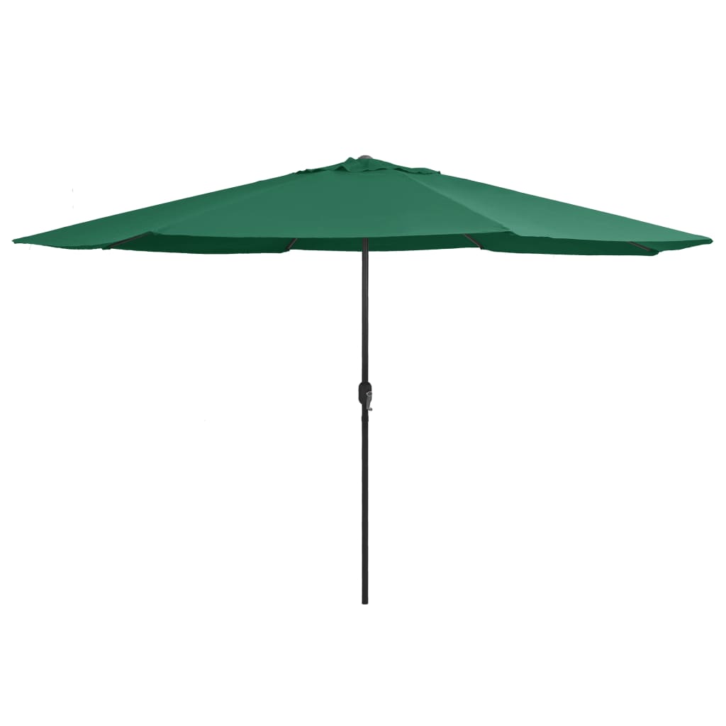 Guarda-sol de jardim com poste de metal 390 cm verde