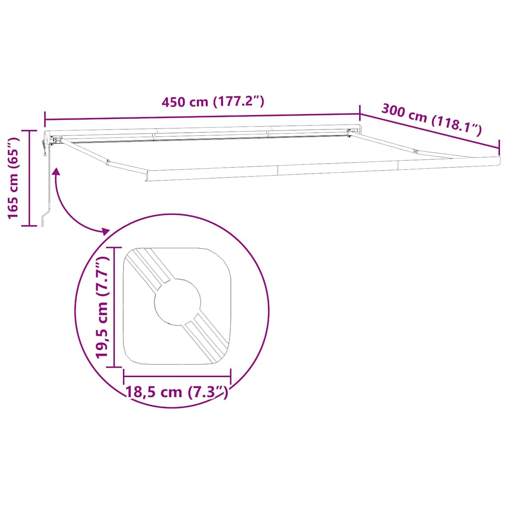 Toldo Antracite 4,5 × 3 m Metal