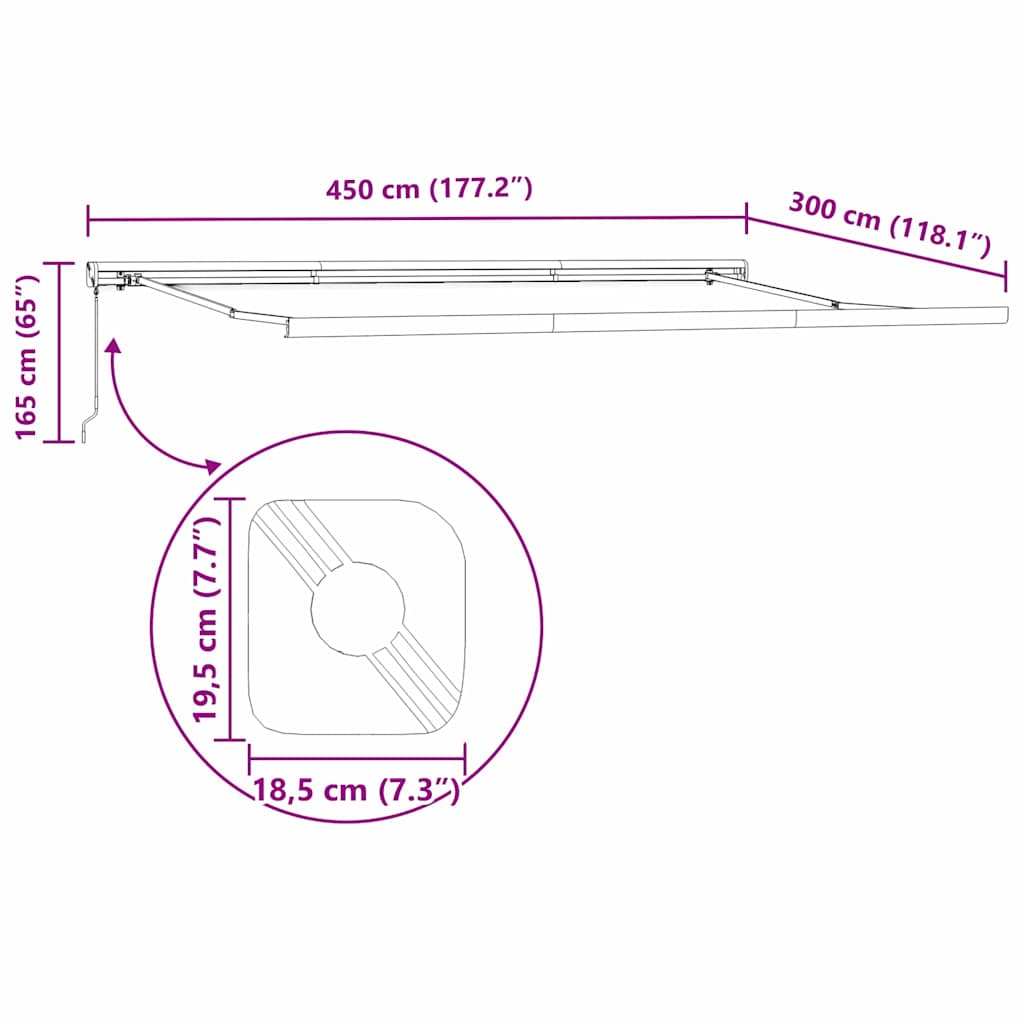 Toldo Manual Antracite 4,5 × 3 m Metal